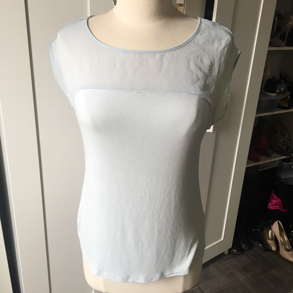 Tahari sheer panel blouse size medium